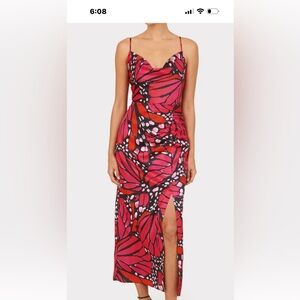 Milly Bold Pink and Black Midi Dress
